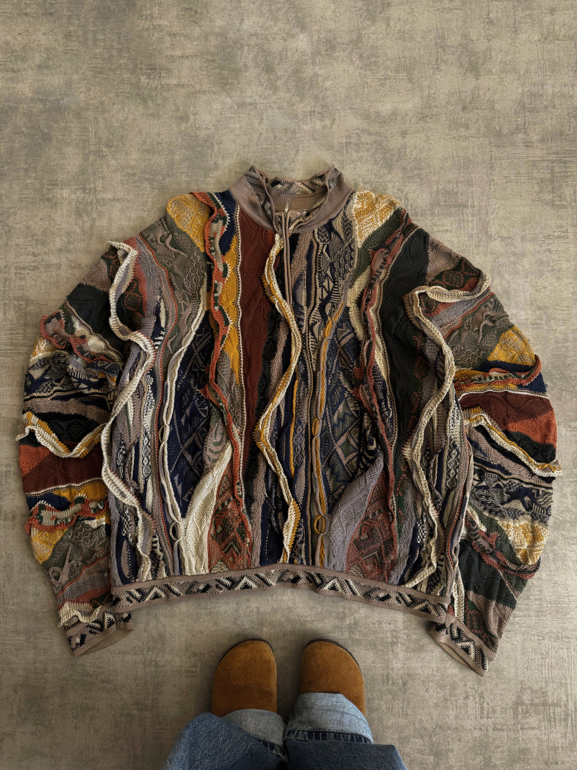 (FIT XL) VINTAGE COOGI 3D SWEATER