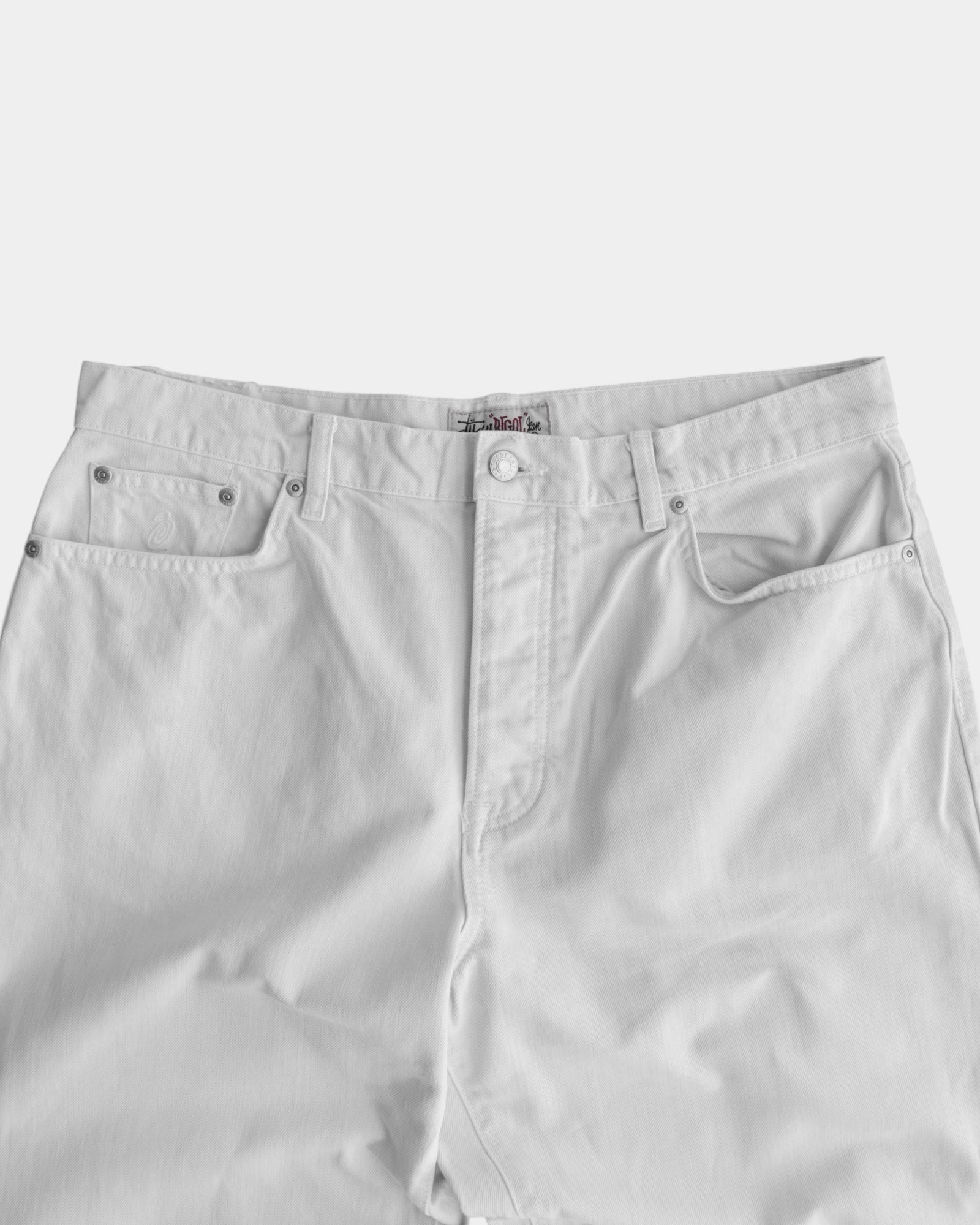 STUSSY WHITE BAGGY PANTS - 34x32