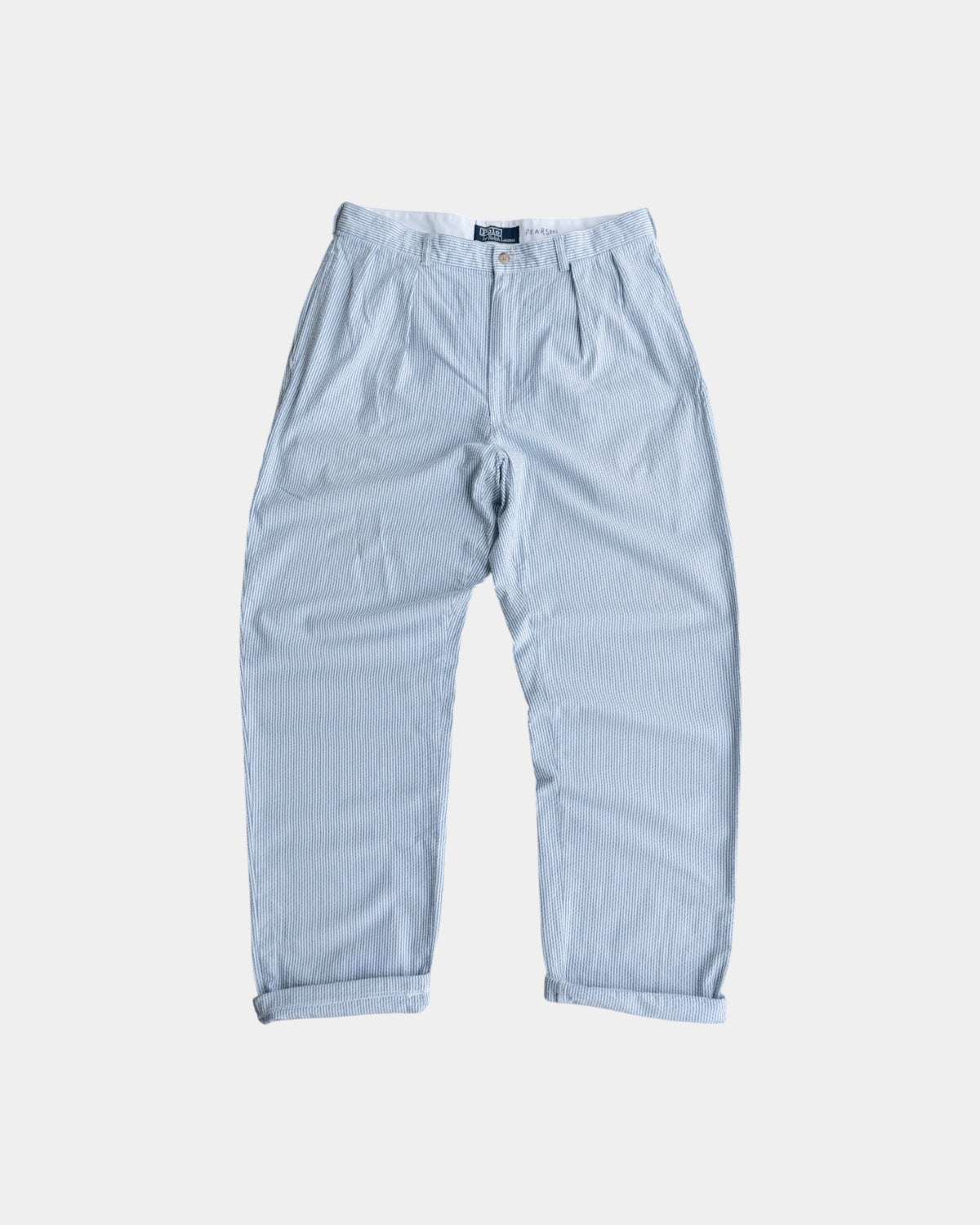 VINTAGE POLO RALPH LAUREN 2 TUCK SEER SUCKER PANTS - 34x32