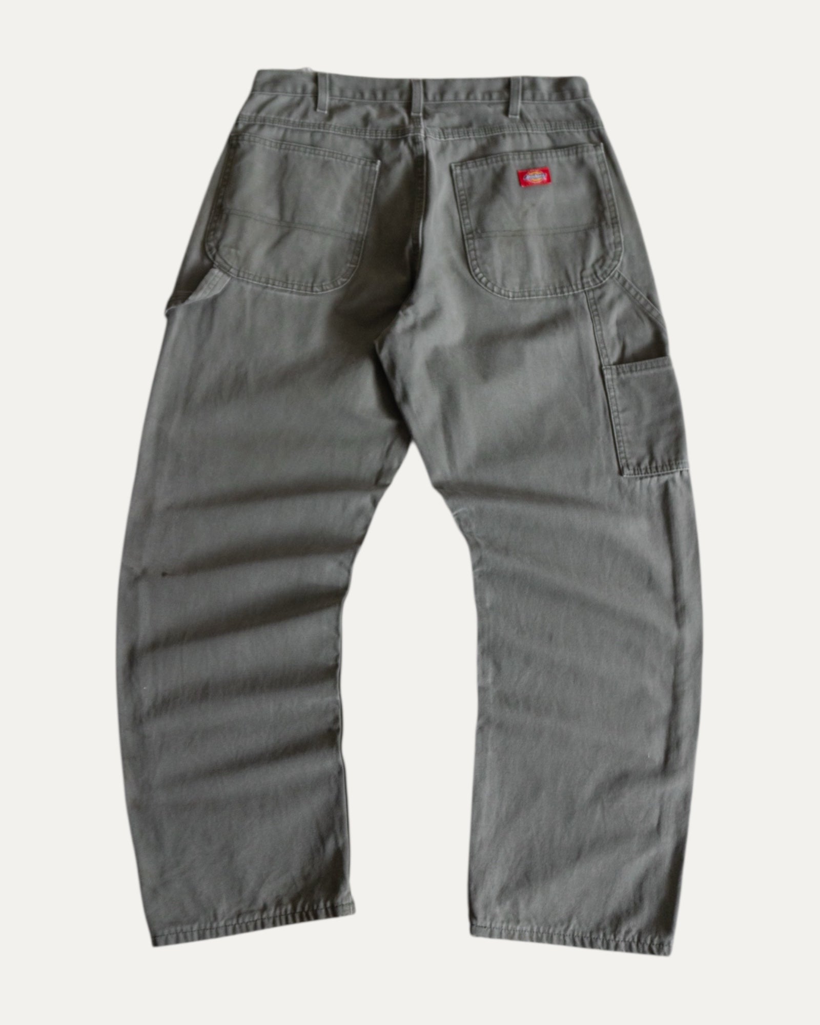 90’S VINTAGE DICKIES OLIVE GREEN CARPENTER PANTS - 34x30