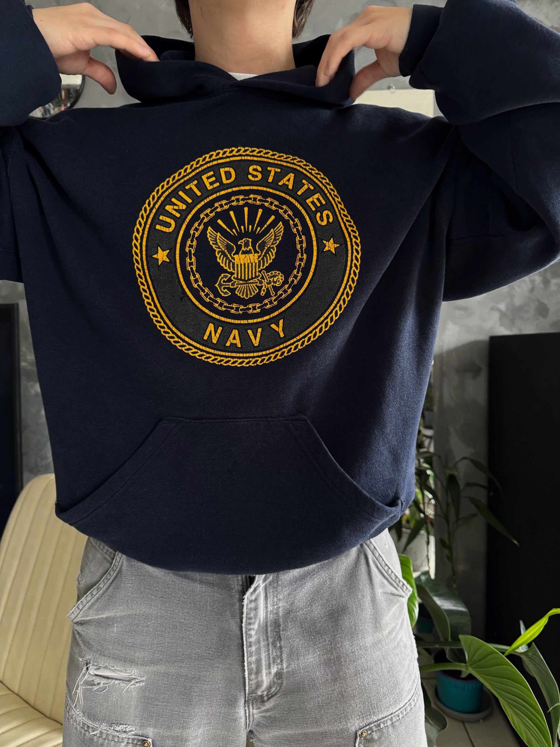 (XL) 90’S VINTAGE USA ARMY NAVY HOODIE
