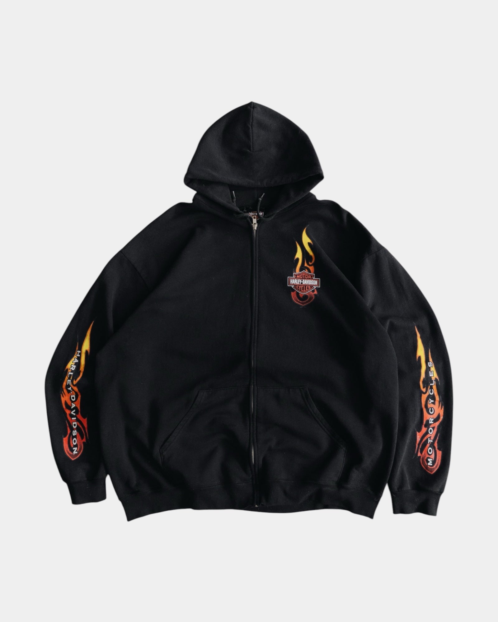 (L/XL) HARLEY DAVIDSON FLAMES HOODIE FULL ZIP