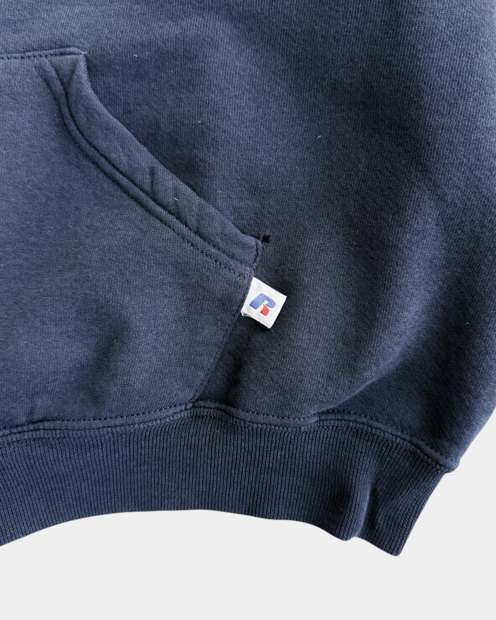 (BOXY L) VINTAGE RUSSELL NAVY FADED HOODIE FULL ZIP