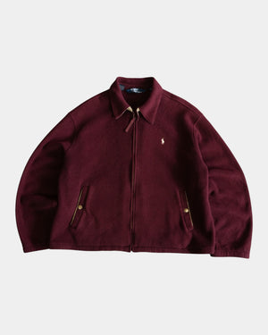 (FIT L/XL) POLO RALPH LAUREN WINE FLEECE JACKET