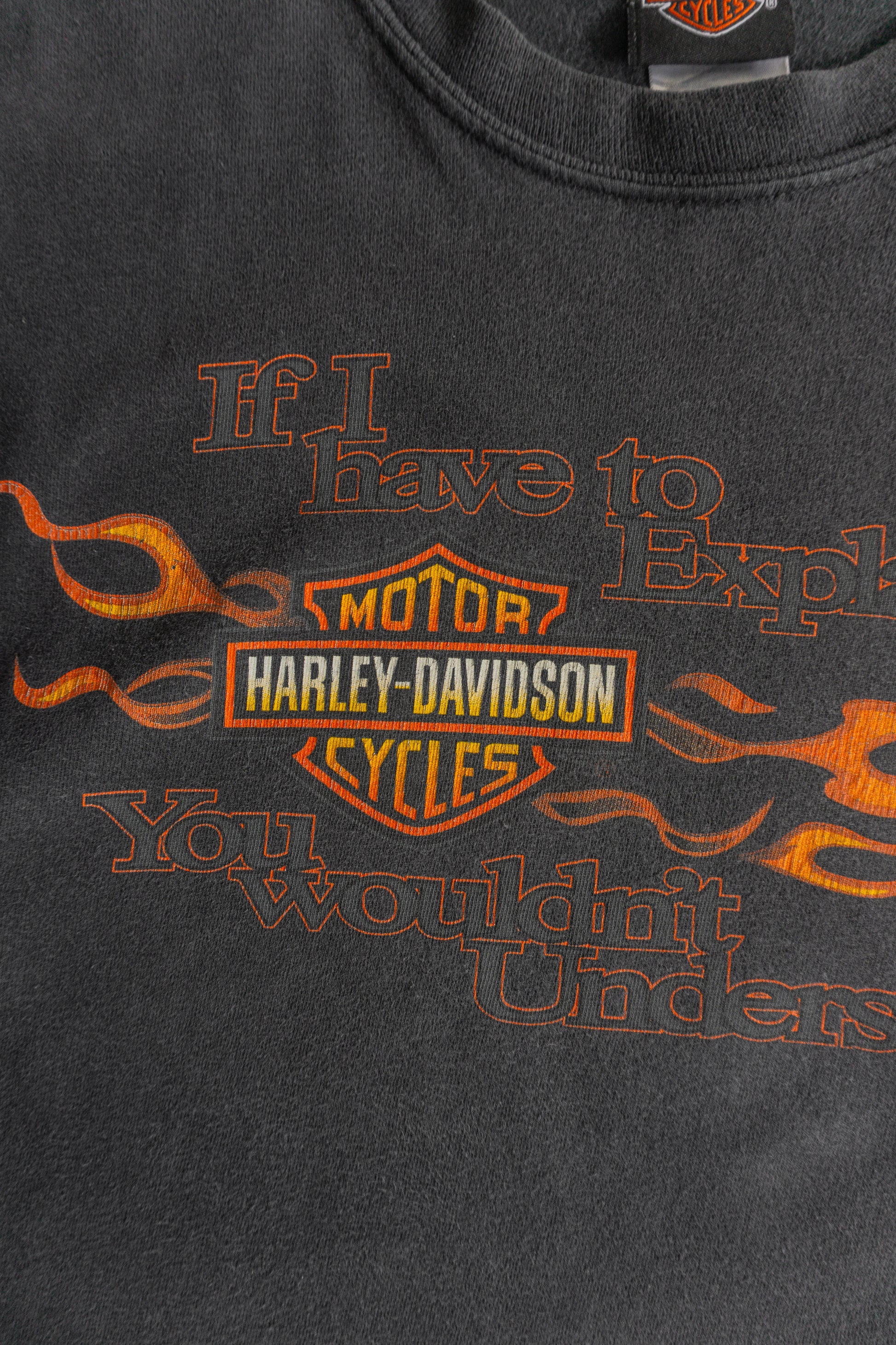 (M) VINTAGE HARLEY DAVIDSON FLAMES FADED TEE