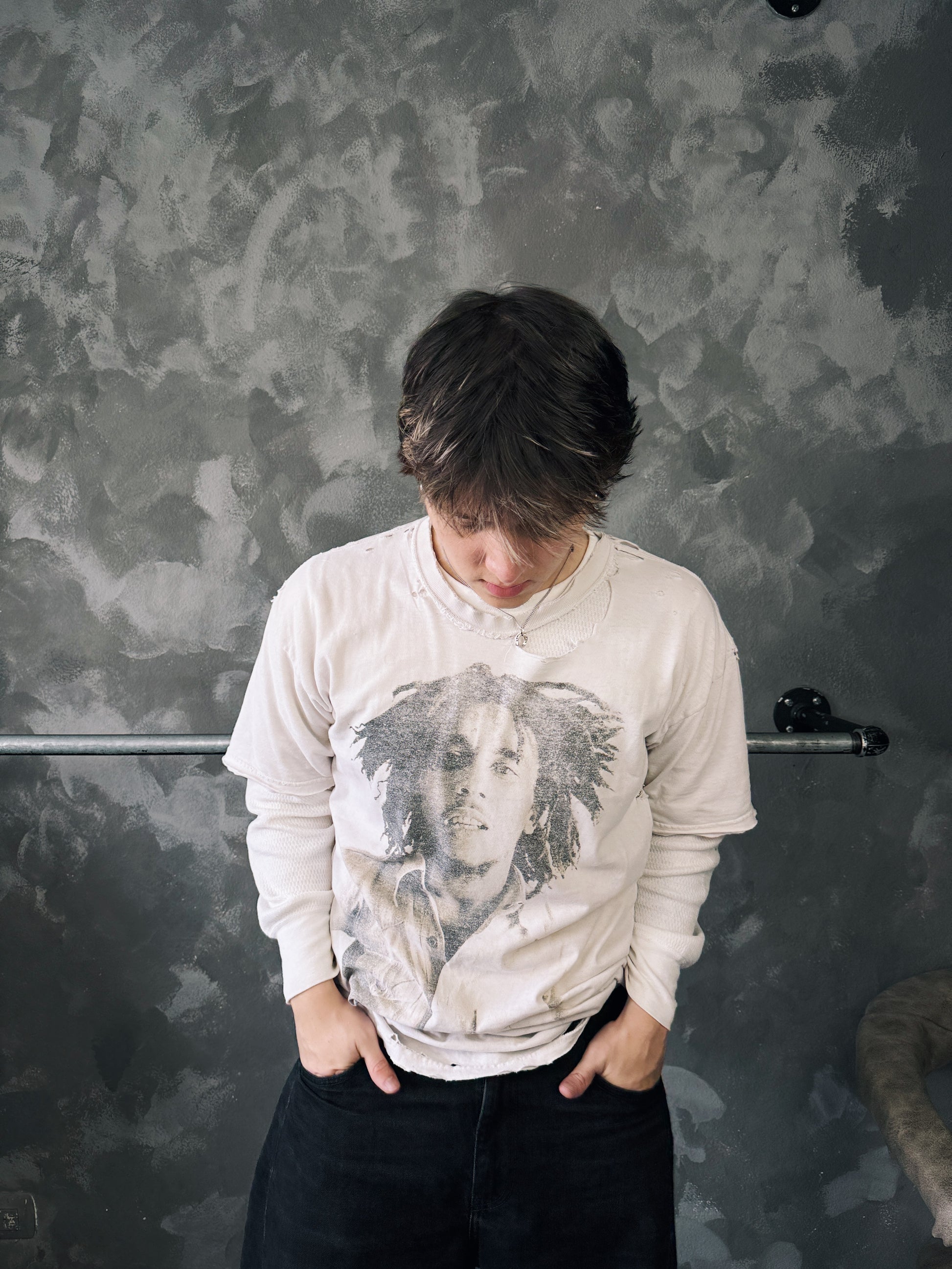 (L) VINTAGE BOB MARLEY DISTRESSED TEE