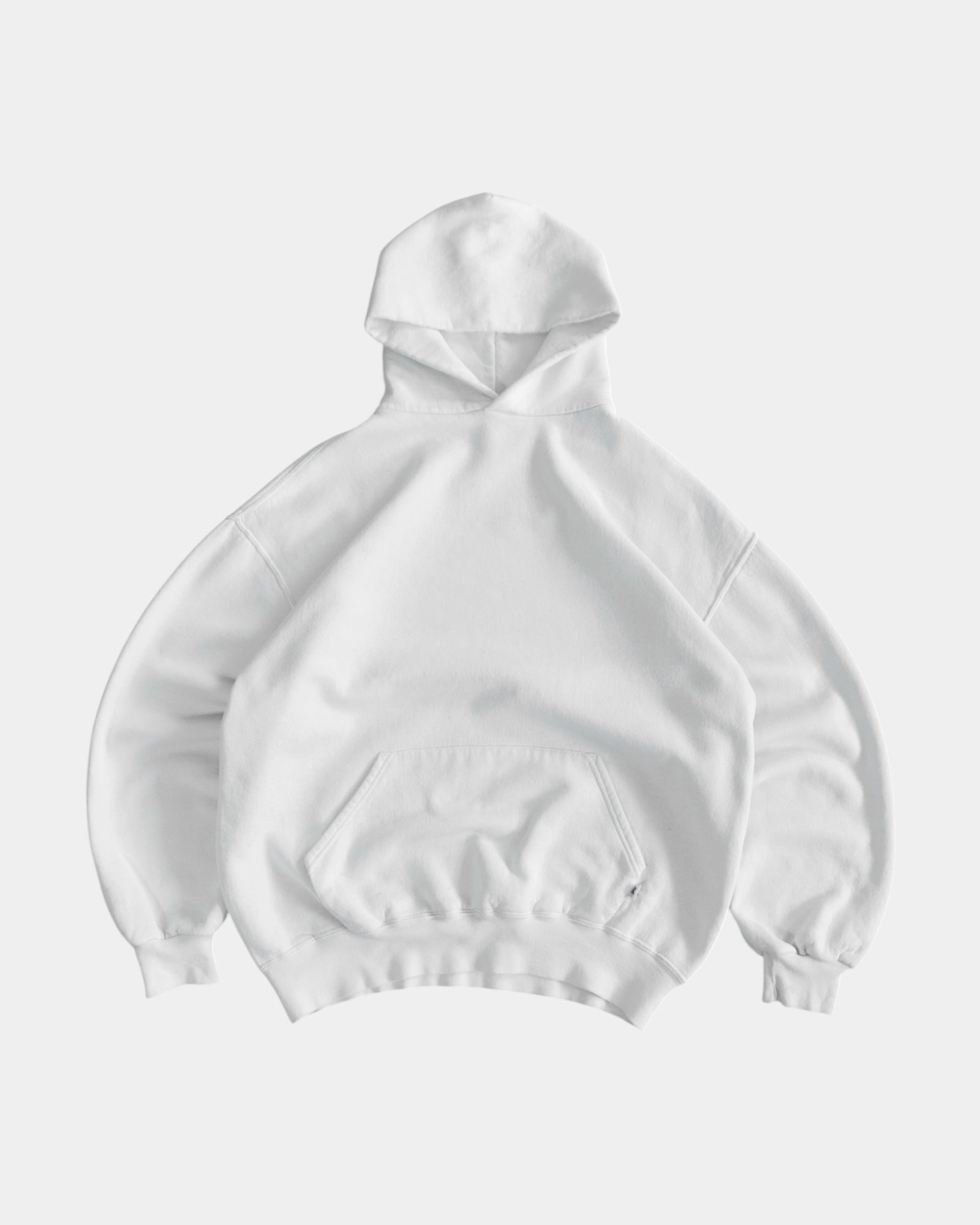(BOXY L) 90’S VINTAGE RUSSELL MADE IN USA WHITE HOODIE