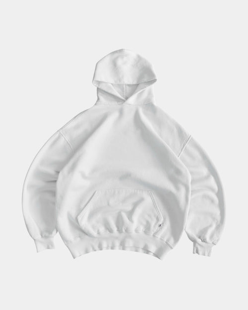 (BOXY L) 90’S VINTAGE RUSSELL MADE IN USA WHITE HOODIE