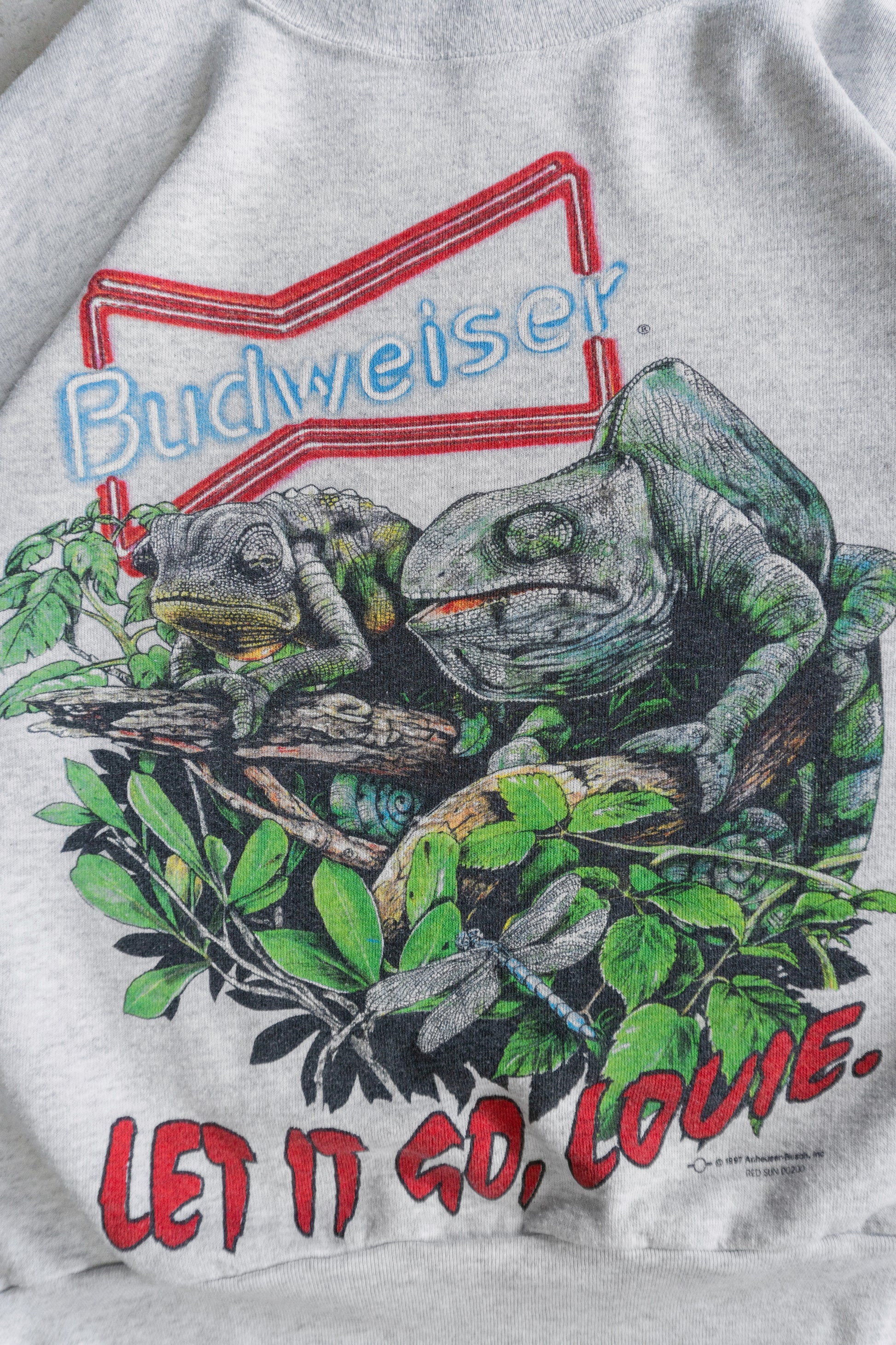 (L) VINTAGE BUDWEISER LIZARD CREWNECK