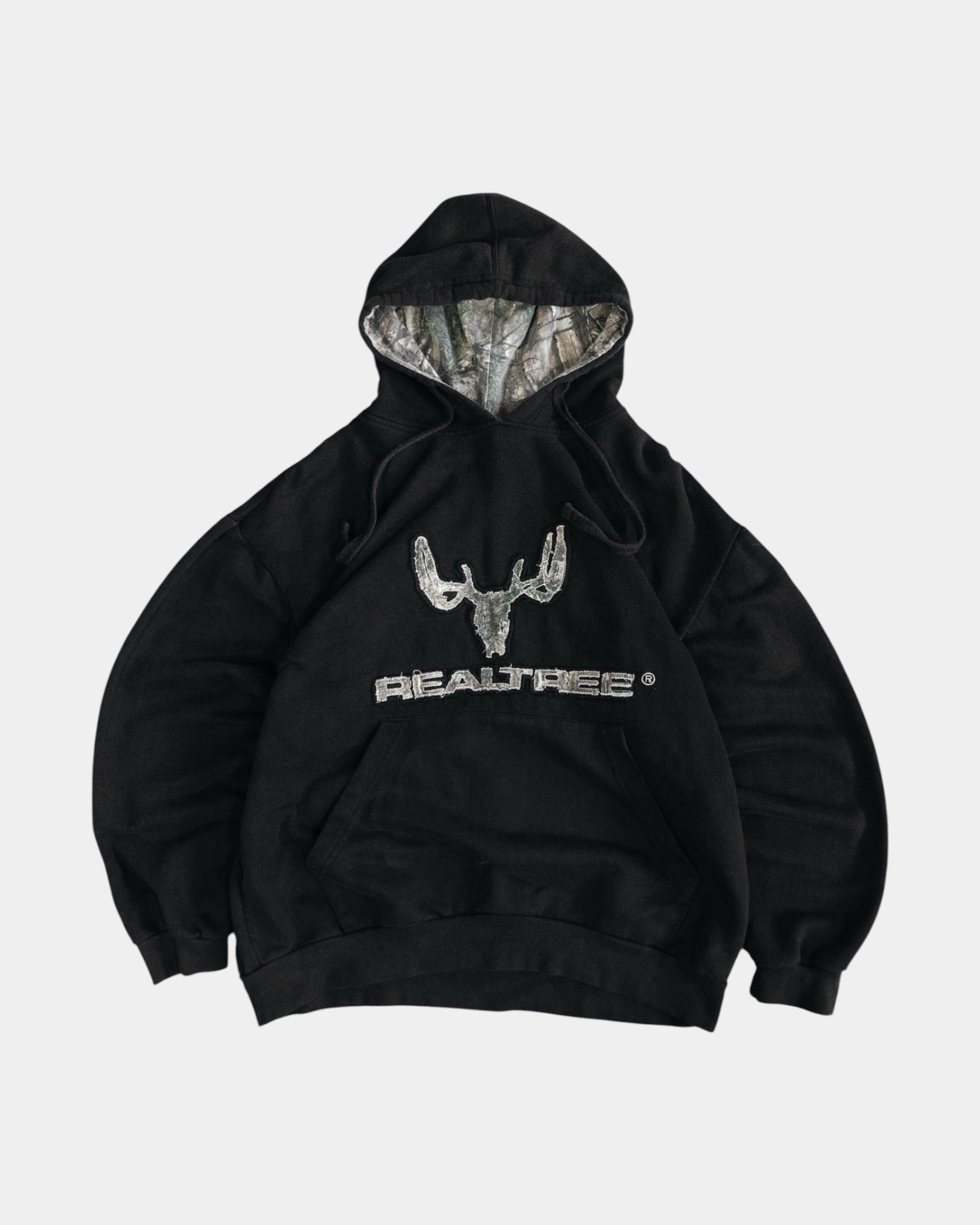 (L) VINTAGE REALTREE CAMO BLACK HOODIE