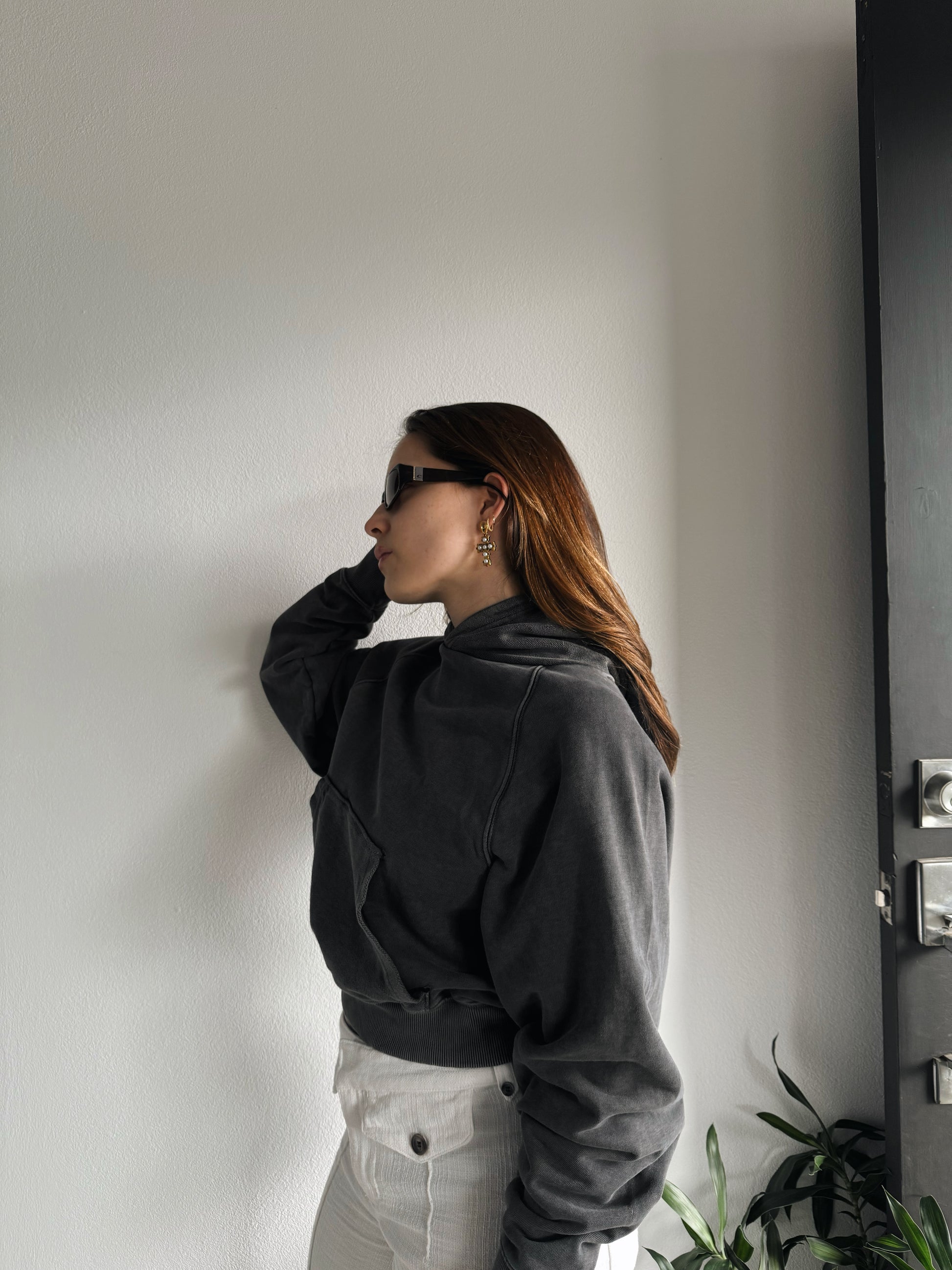 (S) SUN FADED TYPE YZY BOXY FIT HOODIE