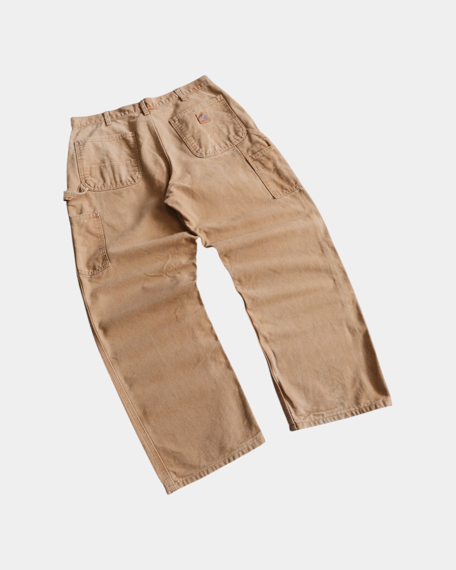 VINTAGE CARHARTT LEATHER LOGO PANTS - 34x30