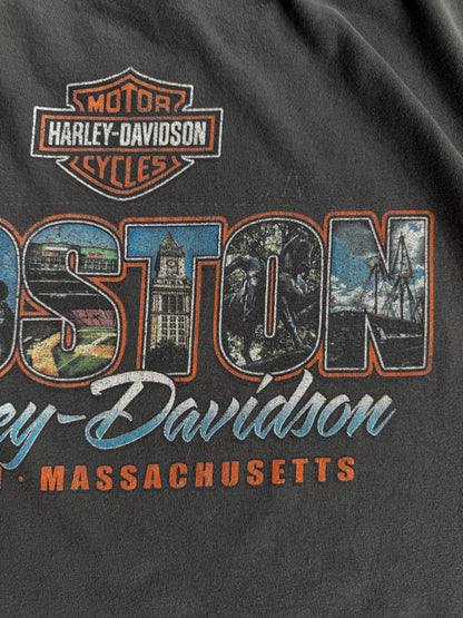 (XL) VINTAGE HARLEY DAVIDSON FADED BOSTON POCKET TEE