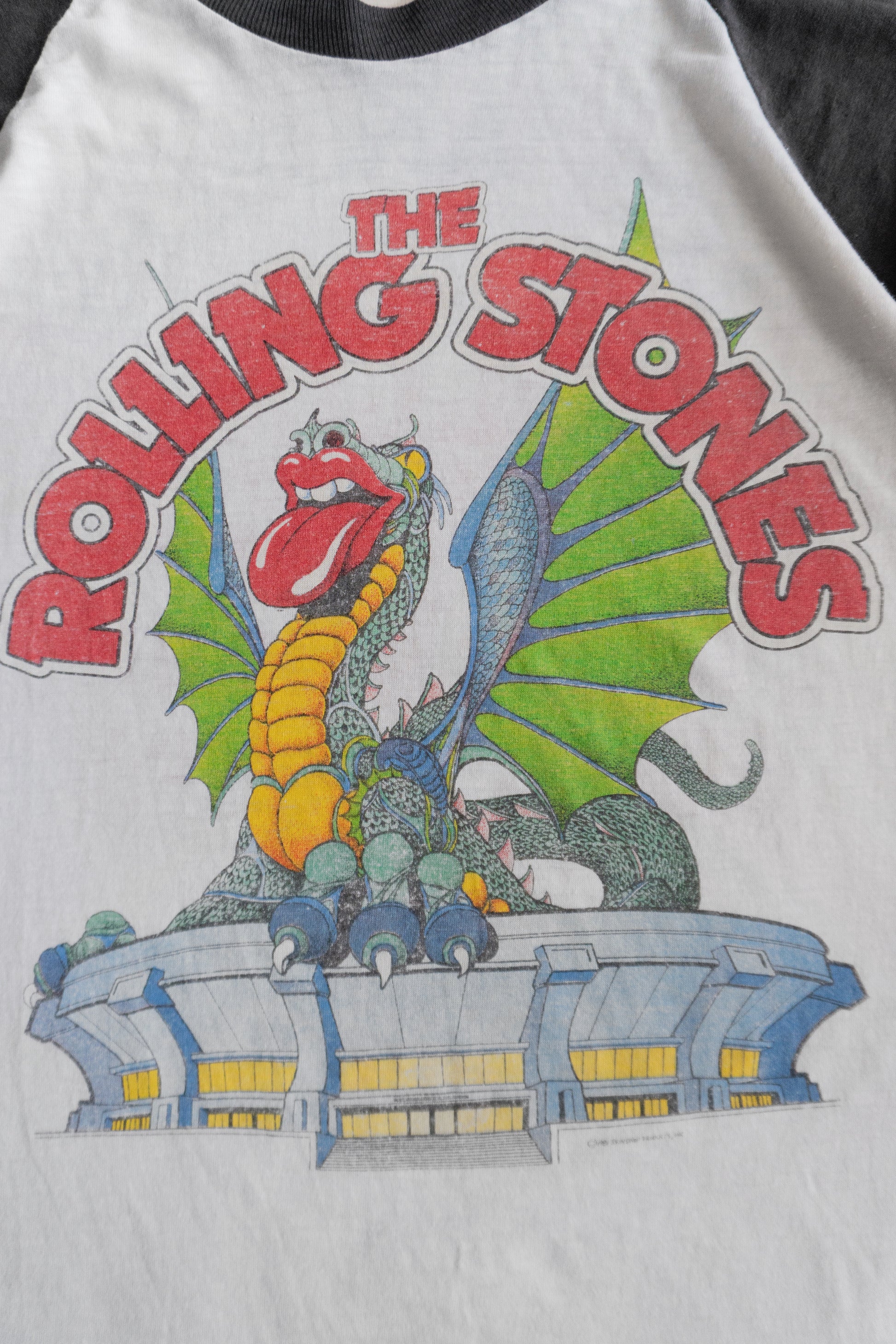 (M) 1980’S VINTAGE ROLLING STONES TOUR 3/4 SLEEVE