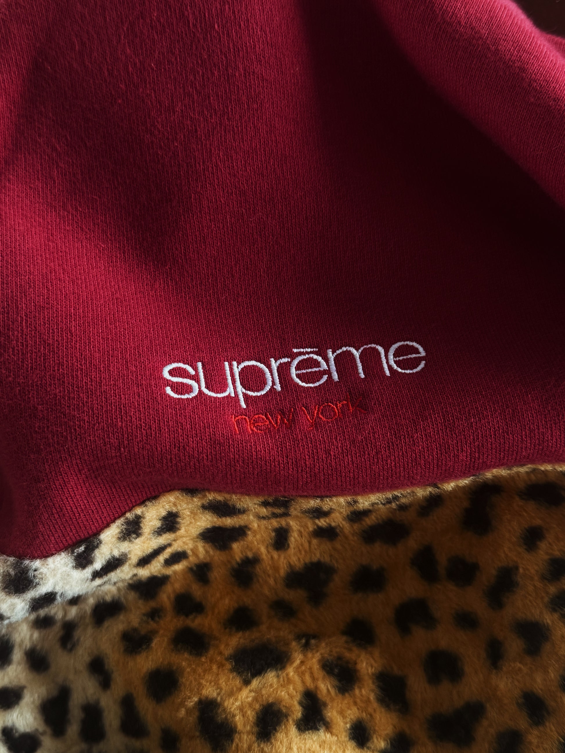 (M) SUPREME LEOPARD PANEL SWEATER (OG)