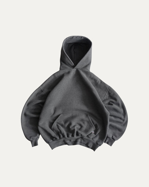 (BOXY L) 00’S VINTAGE RUSSELL GRAY BLANK HOODIE