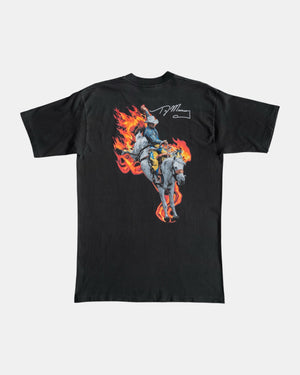 (L) VINTAGE WRANGLER HORSE FLAMES TEE