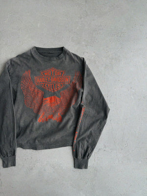 (M) 80’S VINTAGE HARLEY DAVIDSON SAN DIEGO SUN FADED LONG SLEEVE