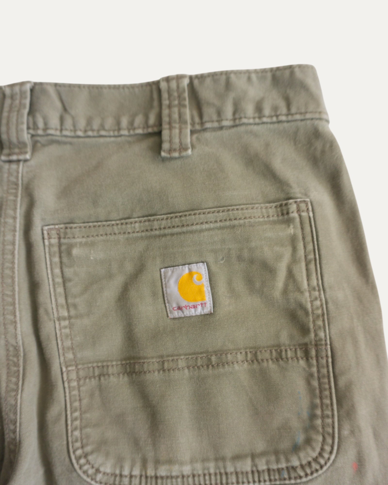 CARHARTT DOUBLE KNEE OLIVE GREEN PANTS - 32x30
