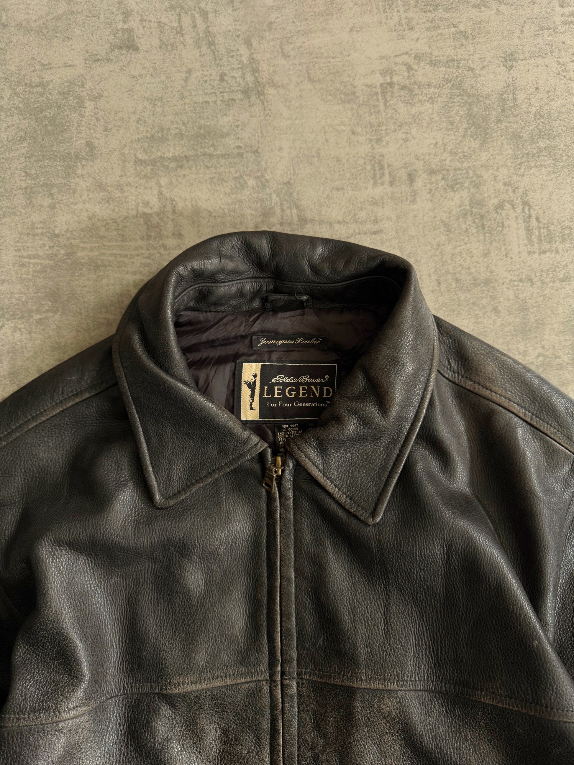 (M) VINTAGE EDDIE LEGEND AMAZING FADED BOMBER LEATHER JACKET