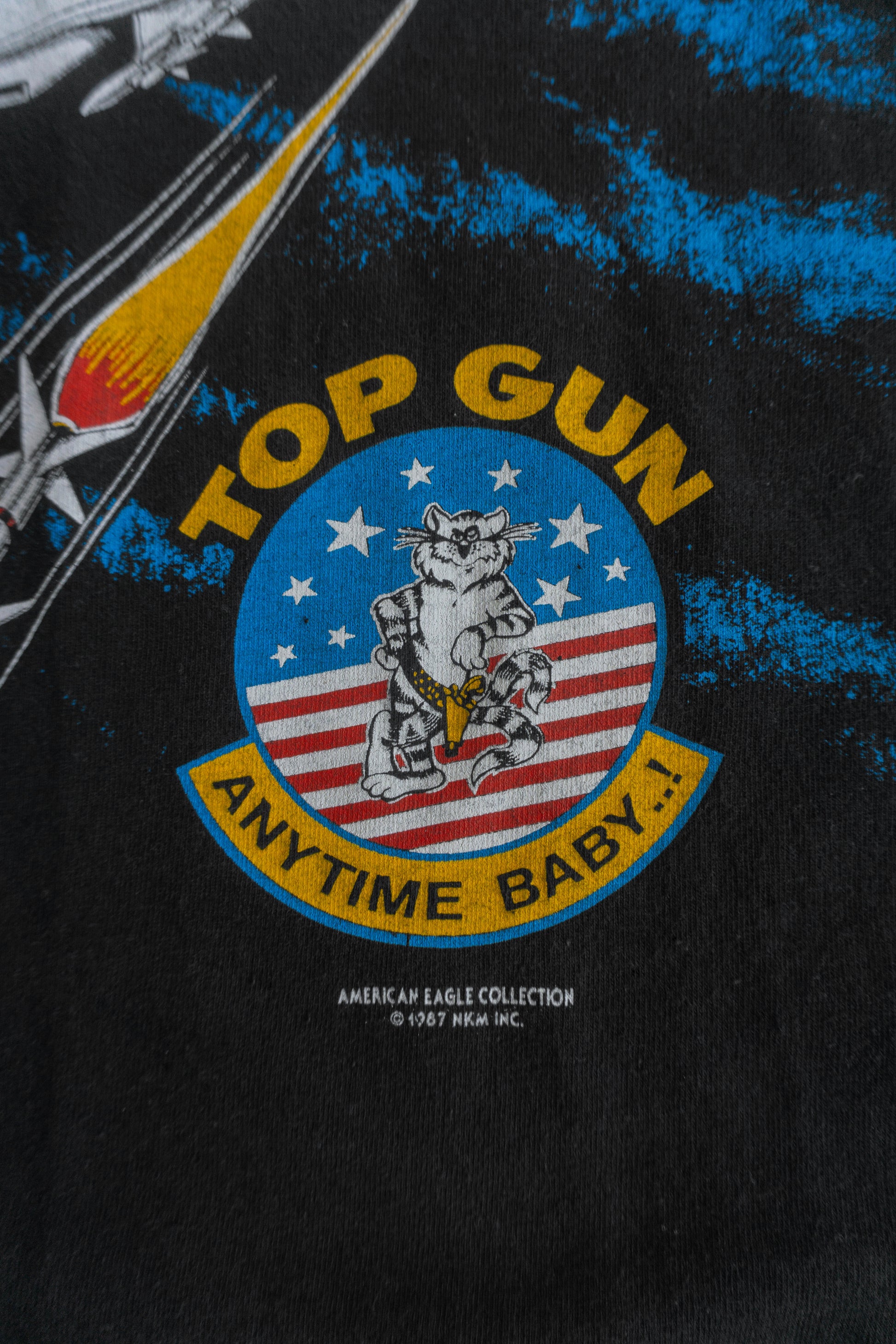 (L/XL) 80’S VINTAGE RARE TOPGUN TOM CAT F-14 TEE