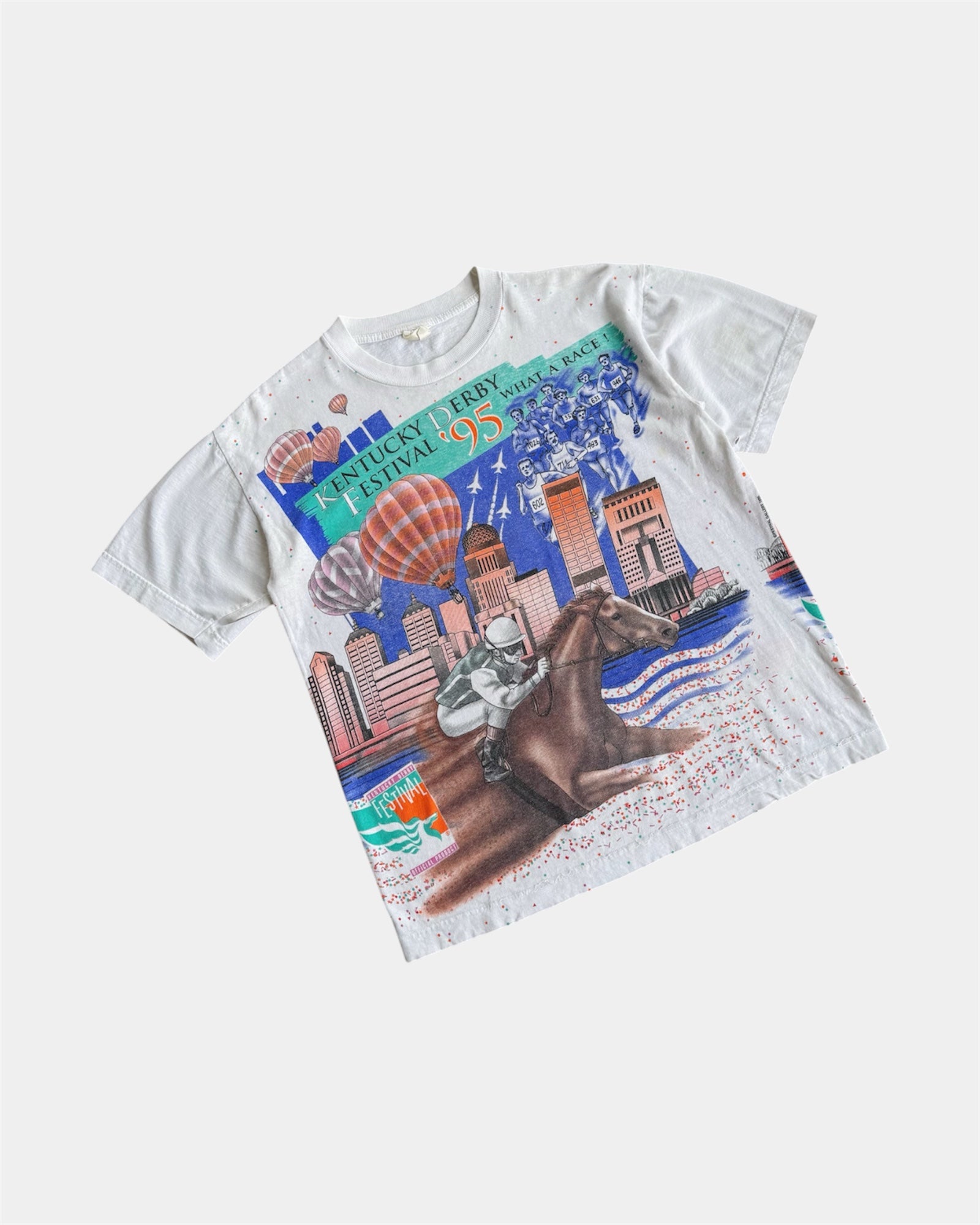 (M) VINTAGE 1995 KENTUCHY DERBY FESTIVAL AOP TEE