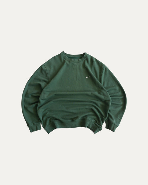 (BOXY L) 00’S VINTAGE NIKE GREEN FOREST CREWNECK