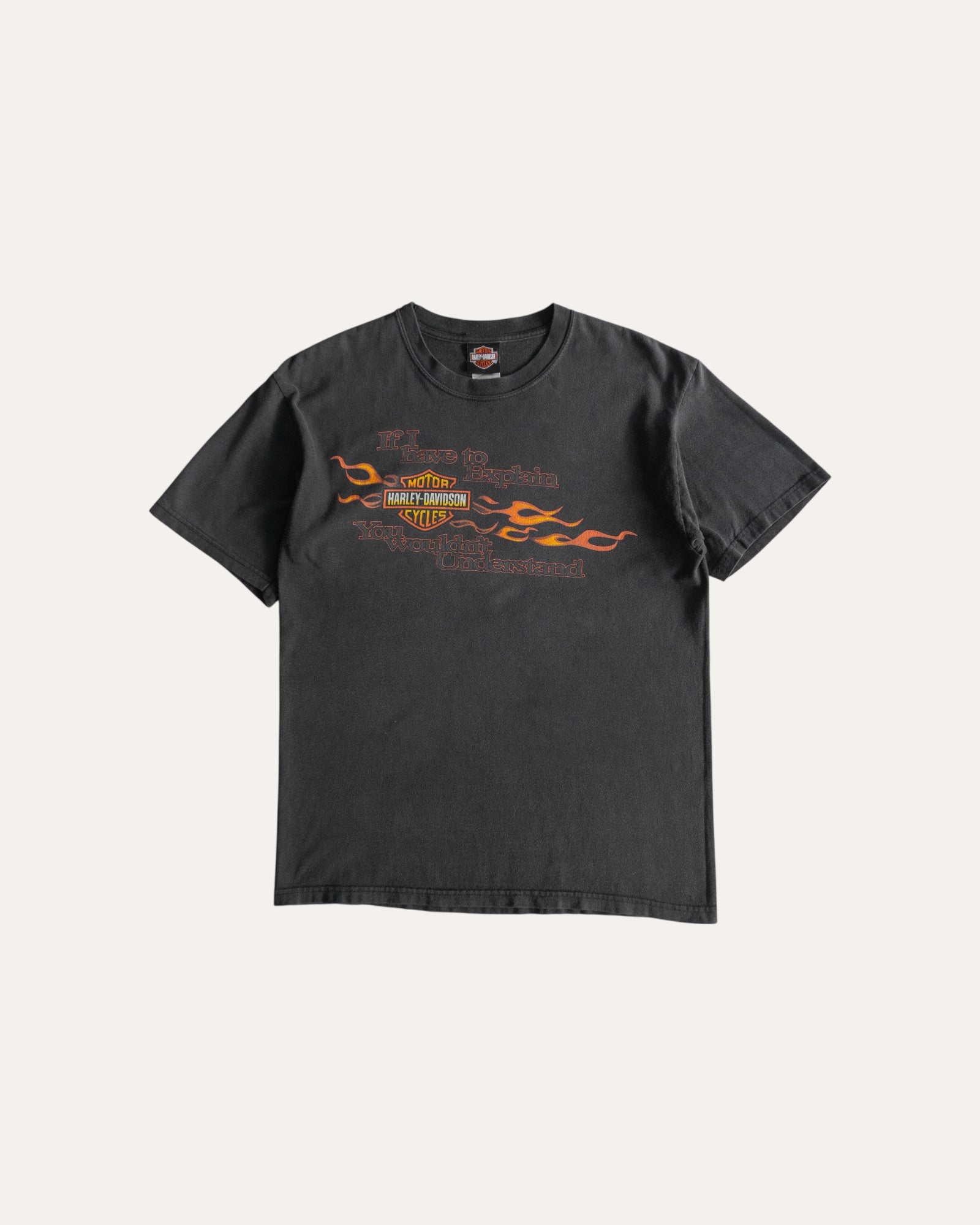 (M) VINTAGE HARLEY DAVIDSON FLAMES FADED TEE