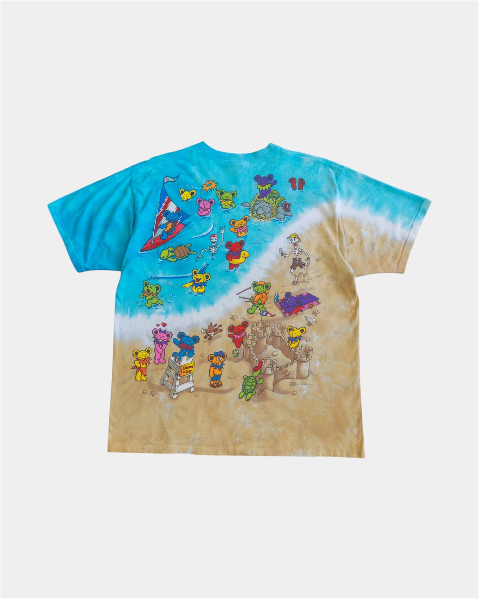 (L) 90’S VINTAGE GRATEFUL DEAD BEACH LIQUID BLUE TIE DYE TEE