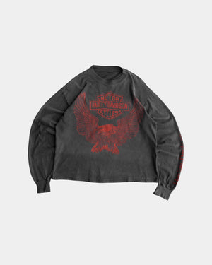 (M) 80’S VINTAGE HARLEY DAVIDSON SAN DIEGO SUN FADED LONG SLEEVE