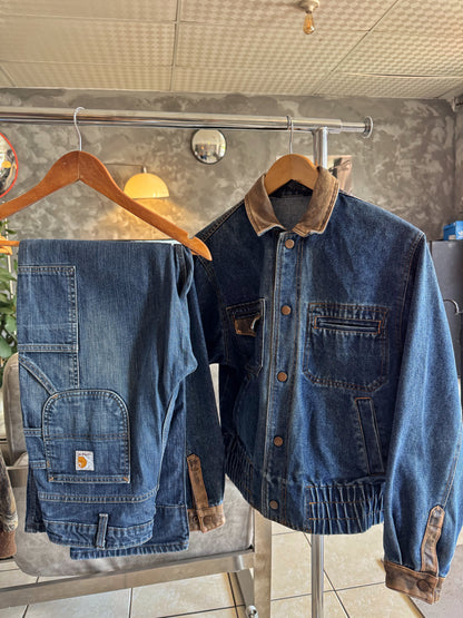 (M) 80’S 90’S VINTAGE DENIM BOMBER JACKET