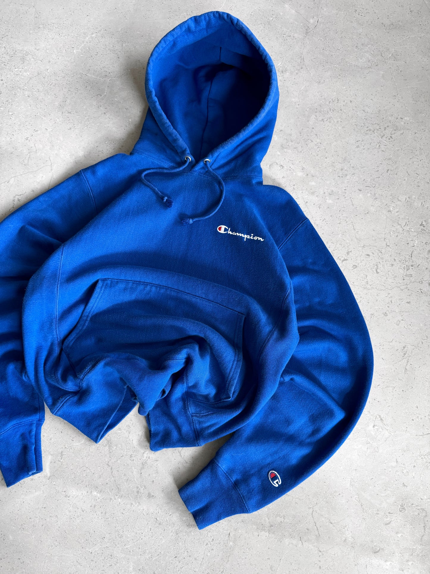 (BOXY M) 1990’S VINTAGE CHAMPION REVERSE WEAVE BLUE HOODIE