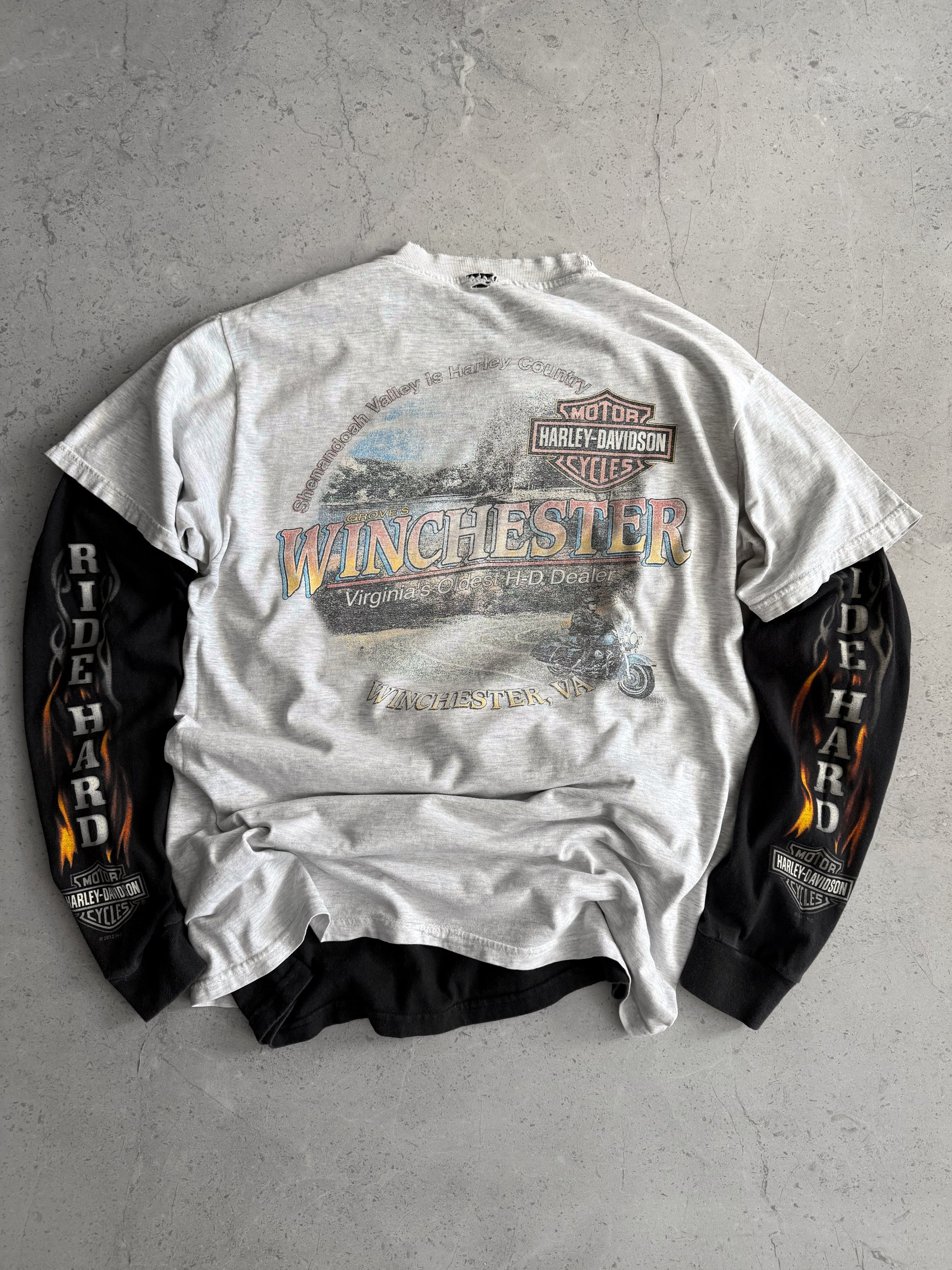 (M) 90’S VINTAGE HARLEY DAVIDSON EAGLE FADED TEE