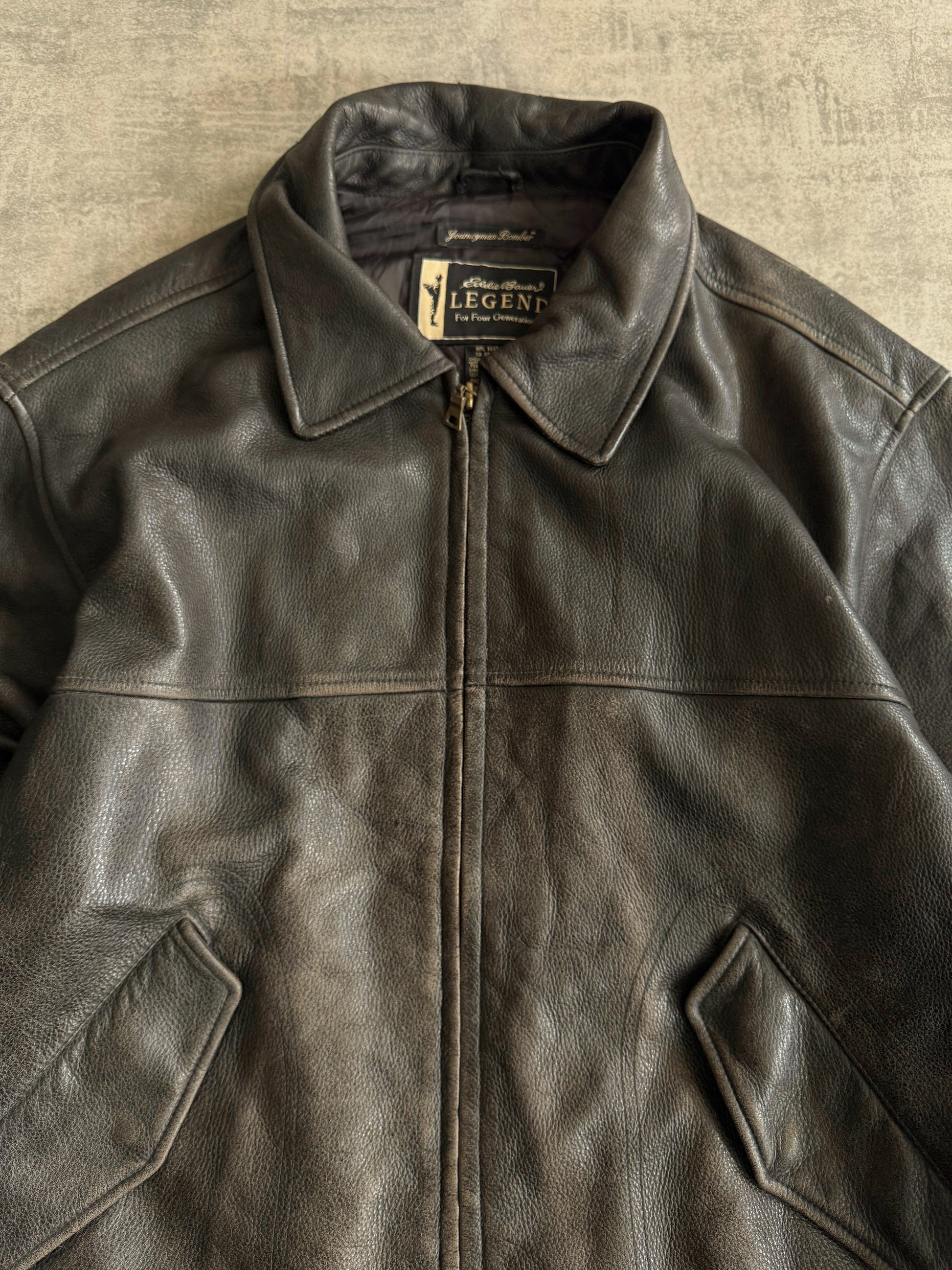 (M) VINTAGE EDDIE LEGEND AMAZING FADED BOMBER LEATHER JACKET