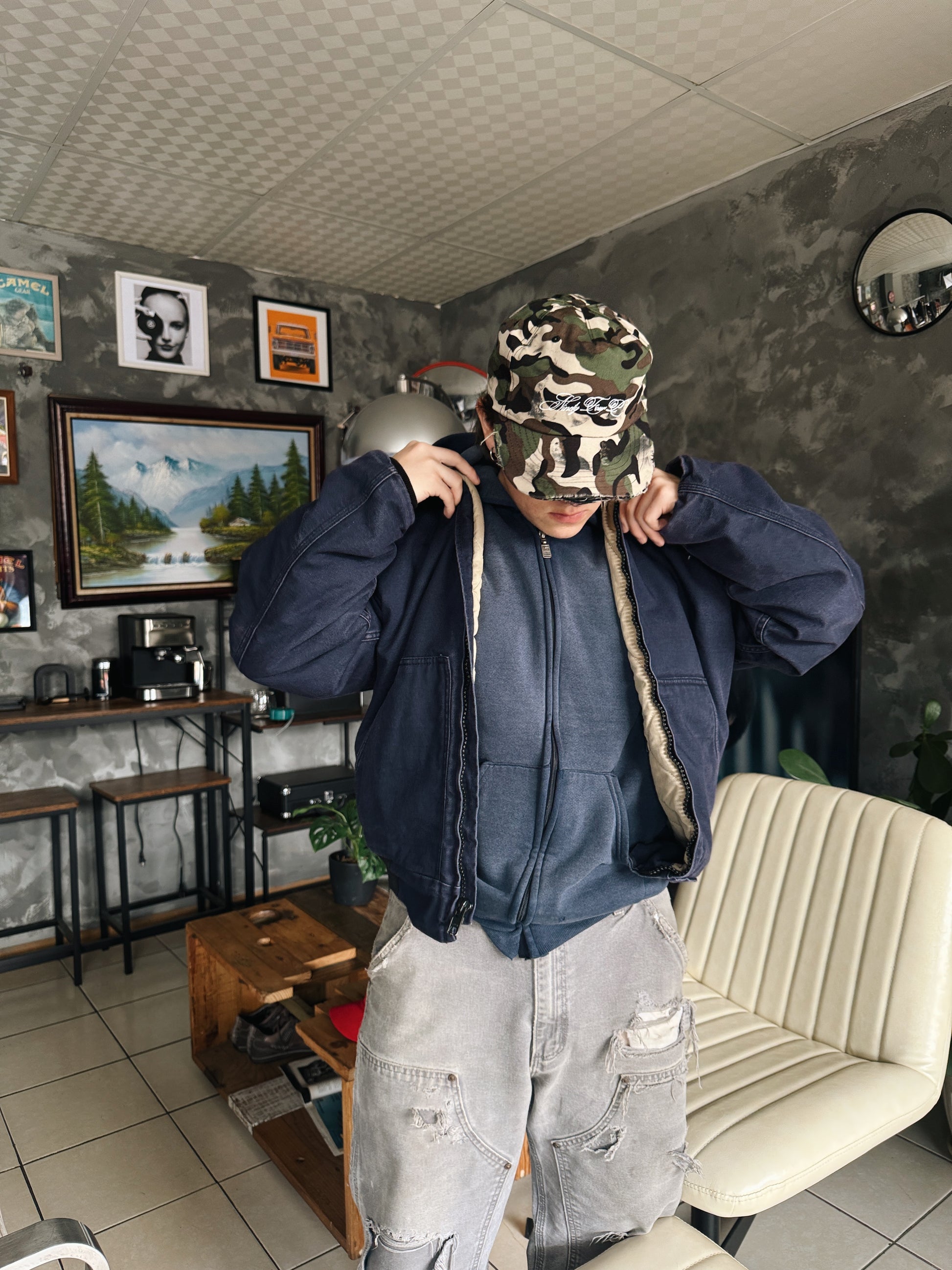 (L) VINTAGE ACTIVE NAVY JACKET TYPE CARHARTT