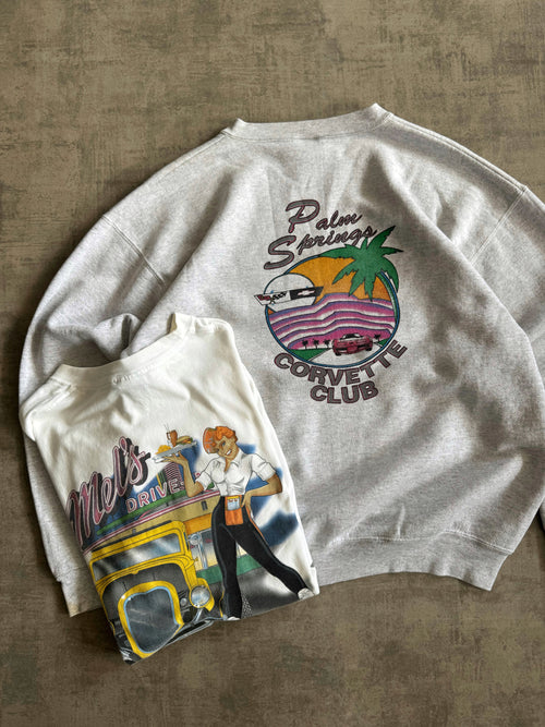 (BOXY L) 90’S VINTAGE CORVETTE CREWNECK
