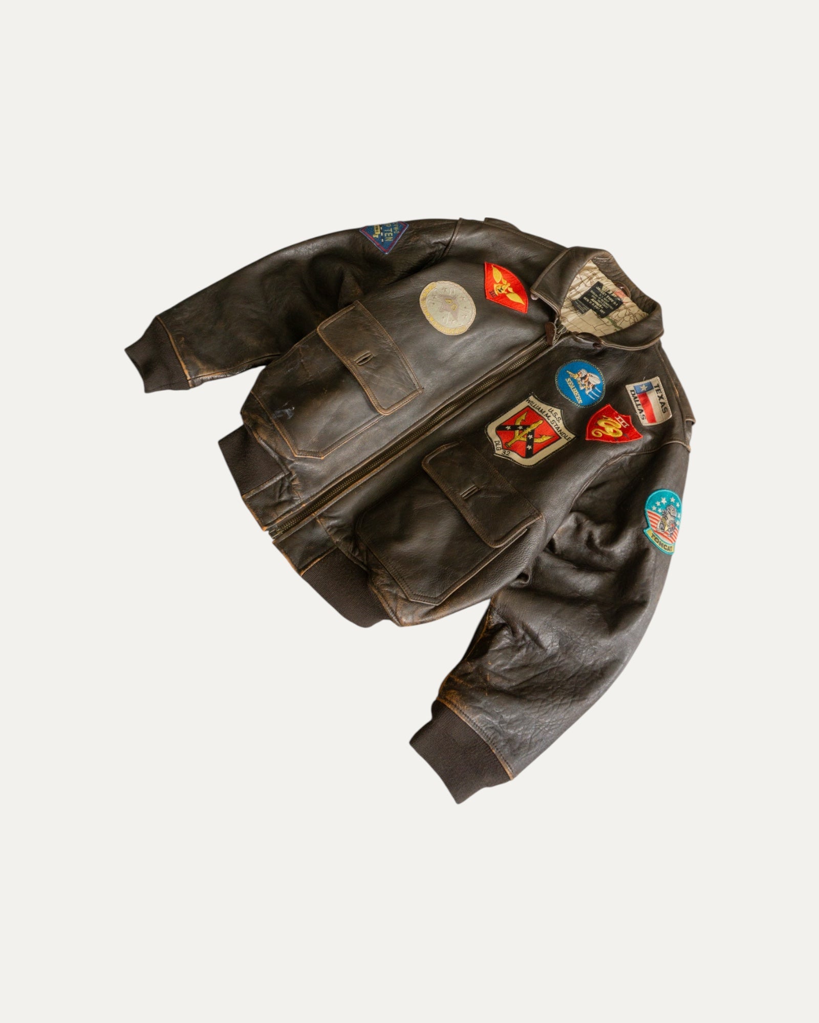 (L) RARE VINTAGE AVIREX LEATHER TYPE G-1 TOP GUN JACKET