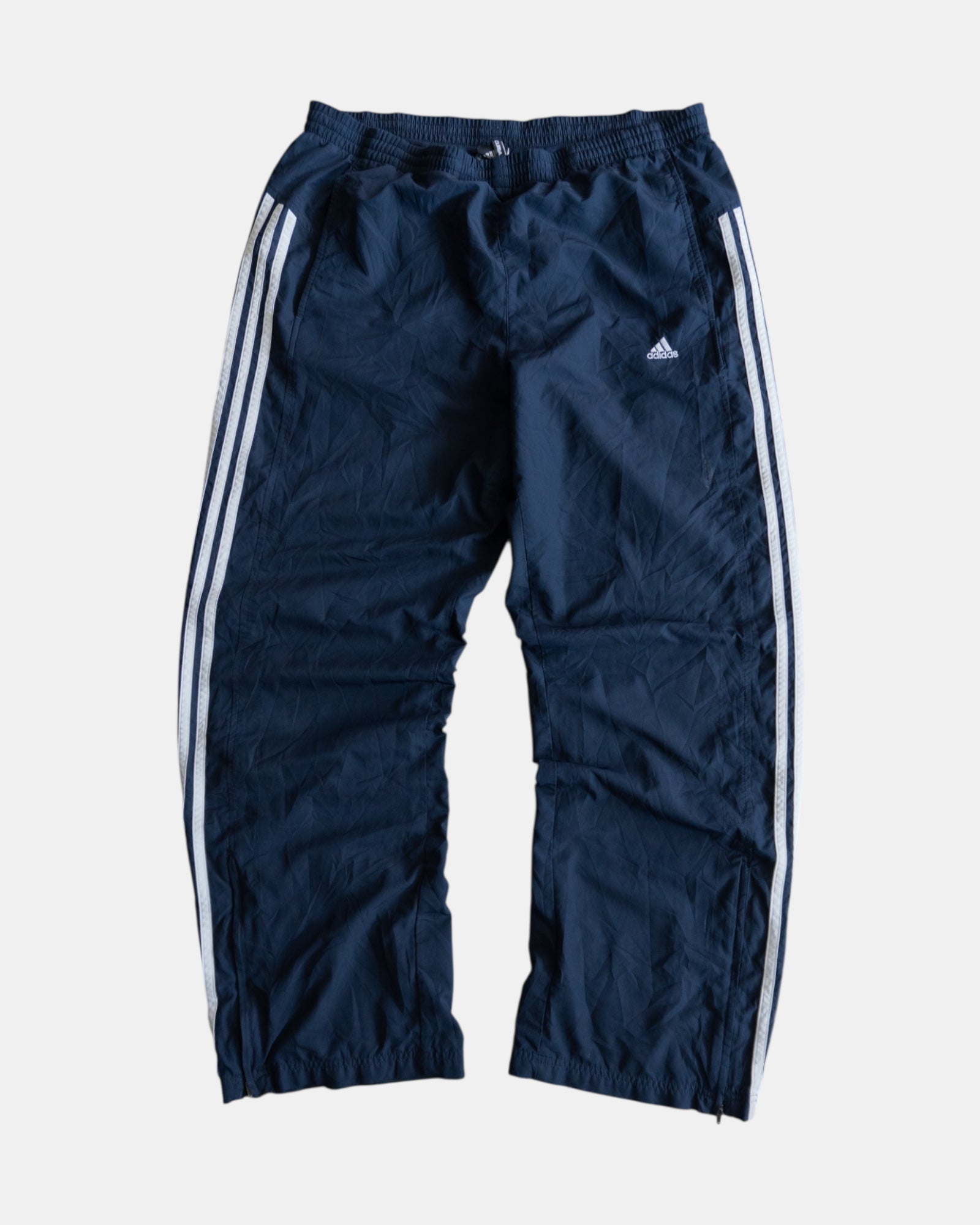 ADIDAS NAVY TRACK PANTS - L