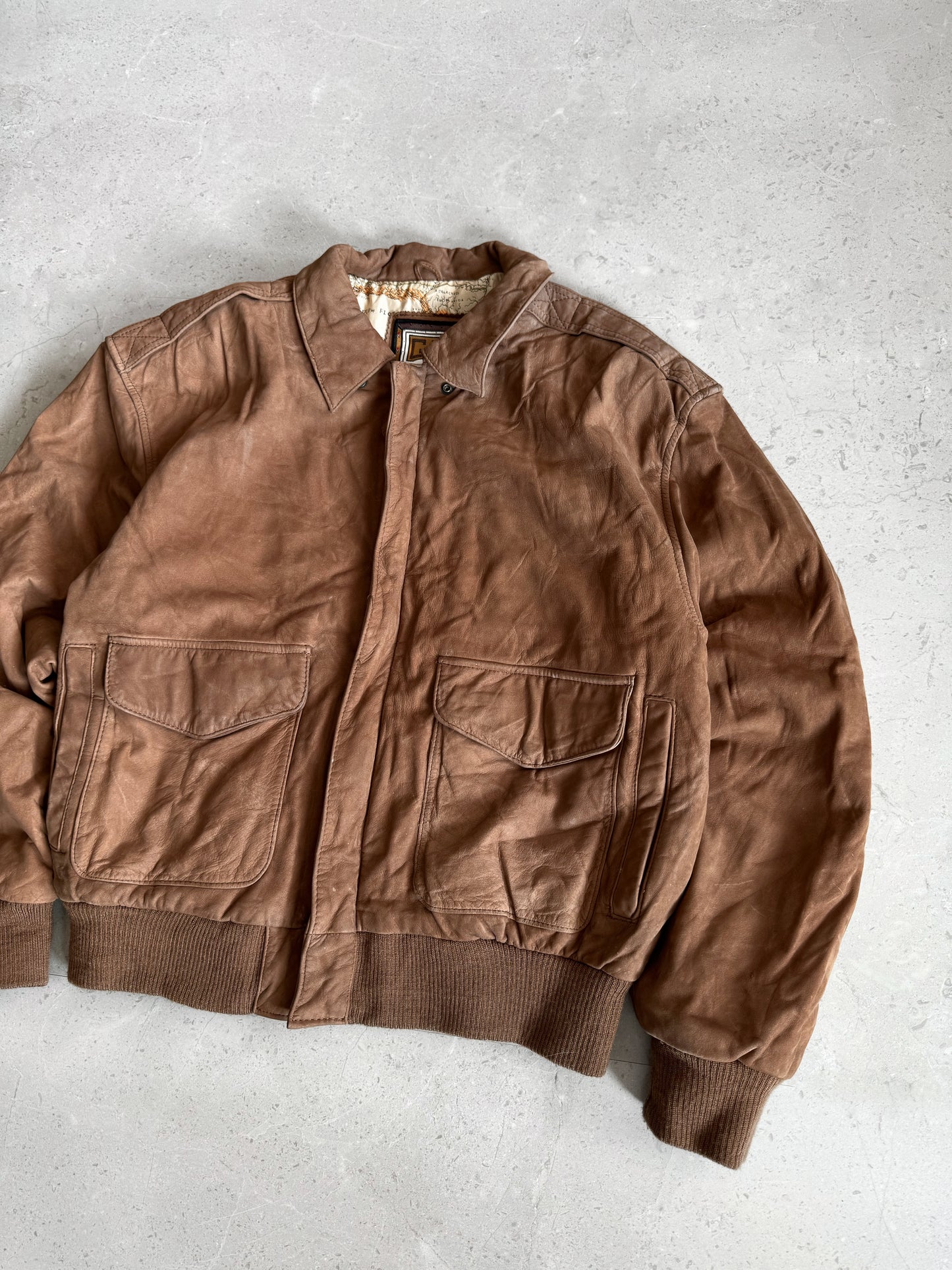 (M) 90’s Vintage G-III Leather Bomber Pilot Jacket