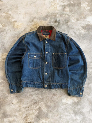 (M) 1990’S RARE PIECE VINTAGE RALPH LAUREN  DENIM AZTEC JACKET