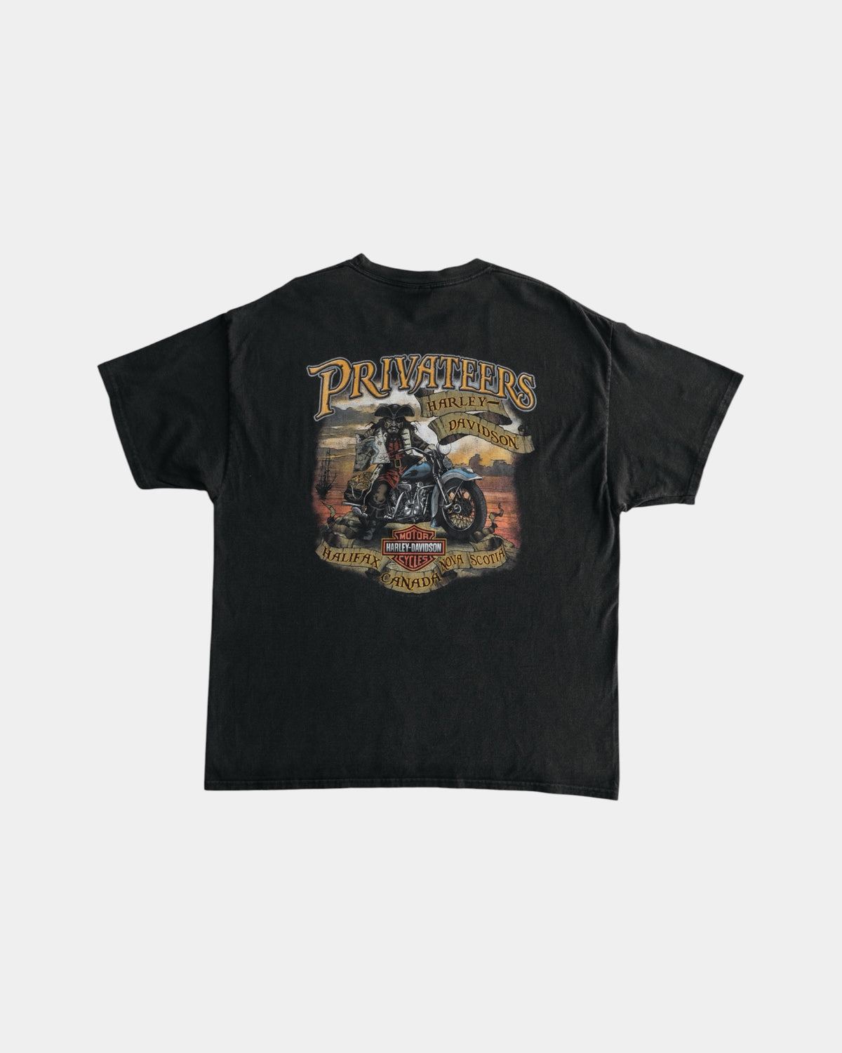 (L) HARLEY DAVIDSON MOTORCYCLES HALIFAX PIG FADED TEE