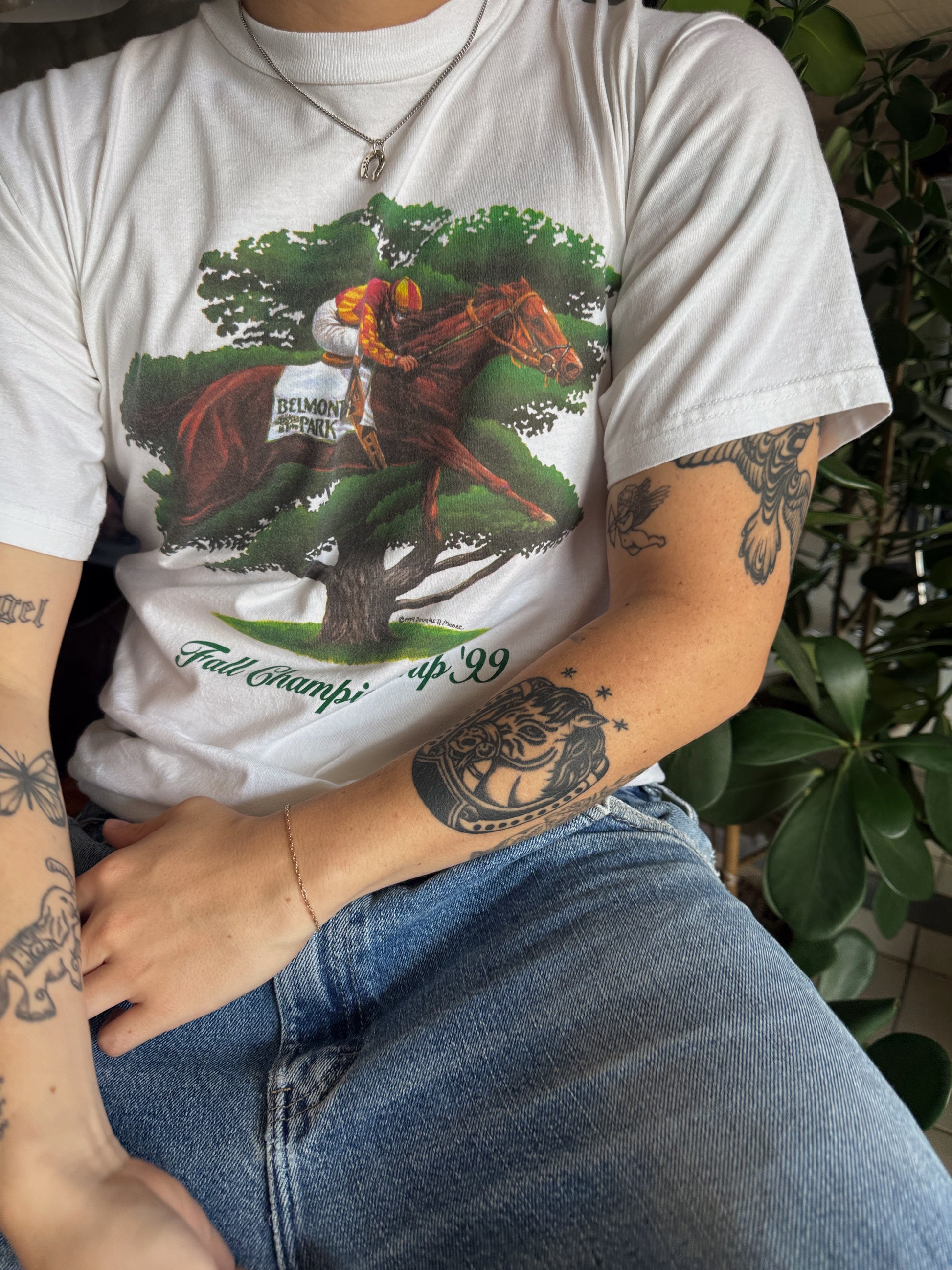 (M) 90’S VINTAGE HORSE RACING TEE