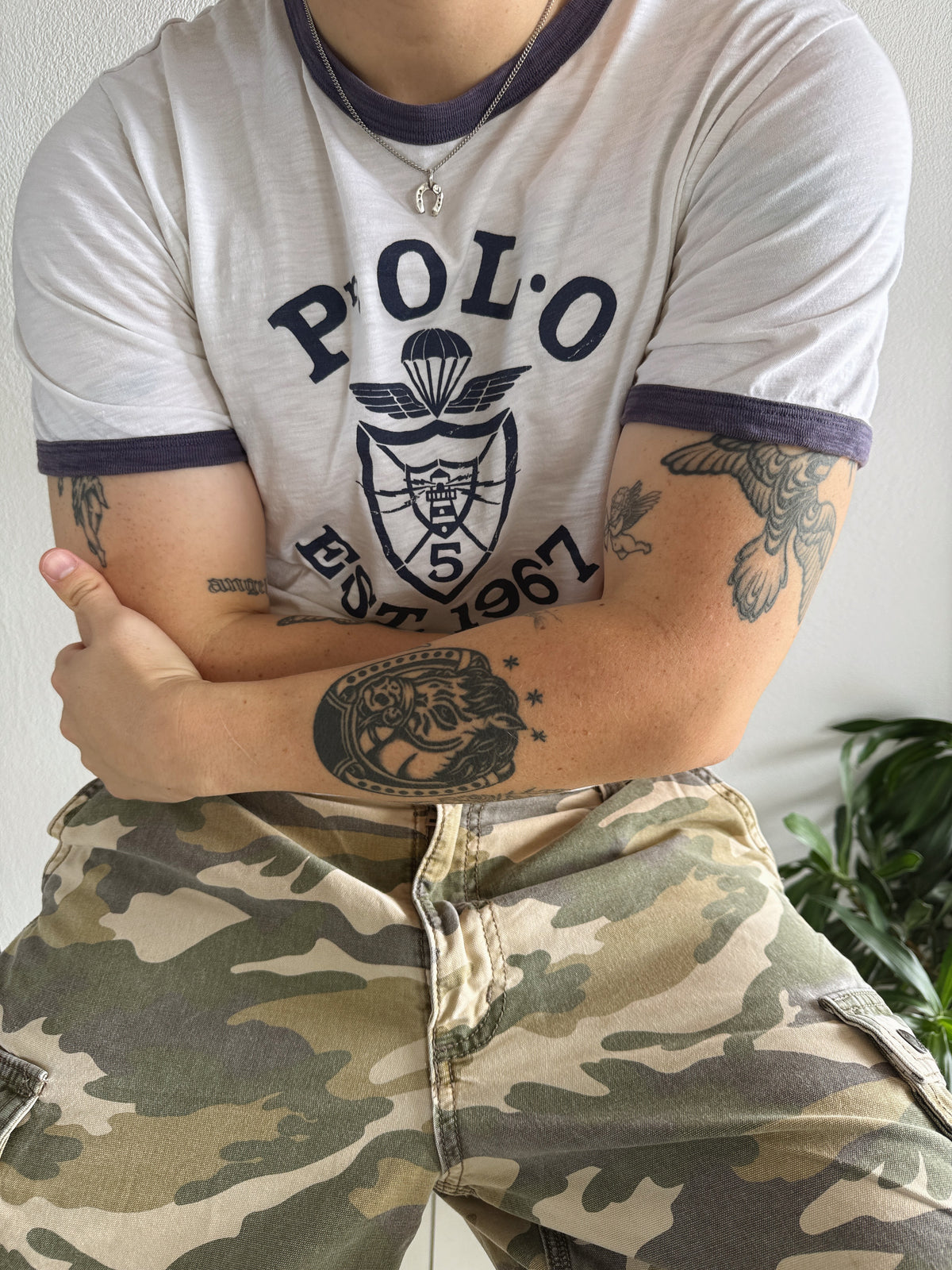 (M) POLO RALPH LAUREN TYPE VINTAGE RINGER TEE