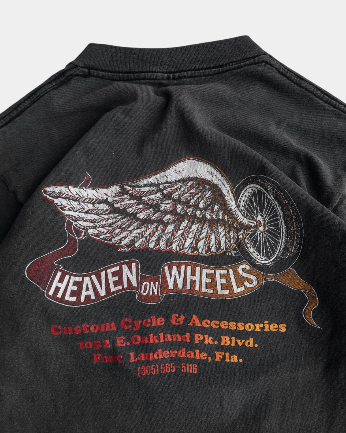 (S/M) 80’S VINTAGE HARLEY DAVIDSON EAGLE FADED LONG SLEEVE