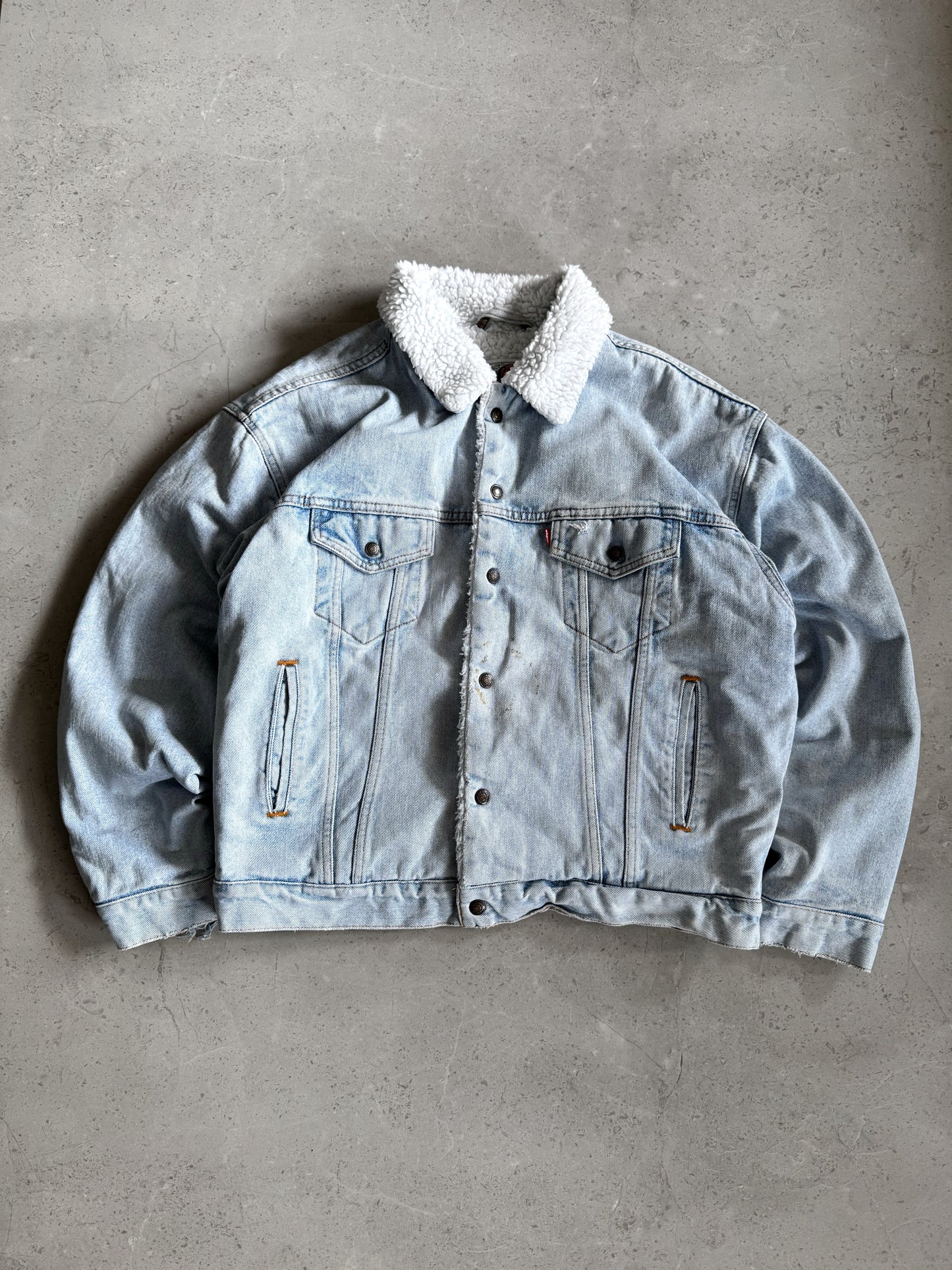 (L) 80’s Vintage Levi’s Denim Sherpa Jacket