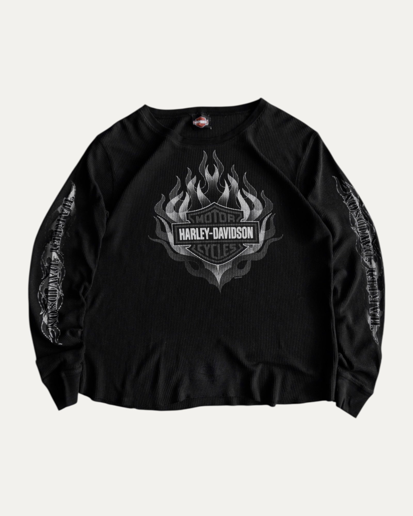 (S/M) VINTAGE HARLEY DAVIDSON THERMAL FLAMES LONG SLEEVE