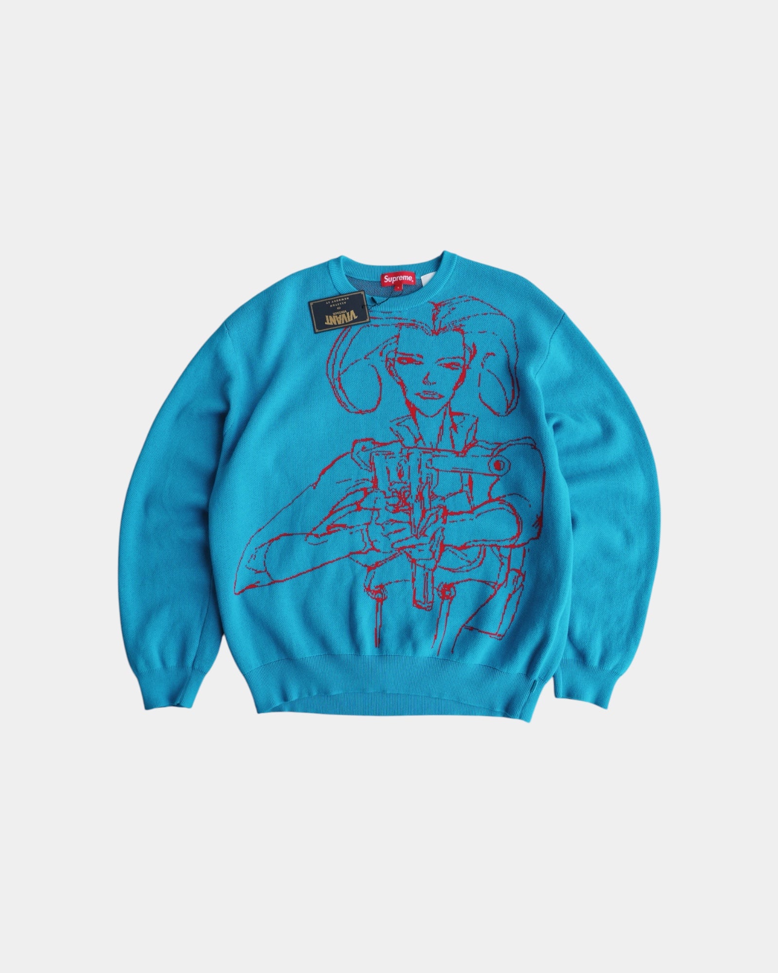 (L) SUPREME AEON FLUX CYAN SWEATER