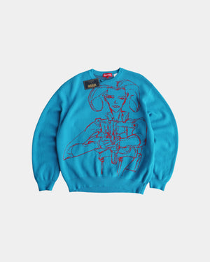 (L) SUPREME AEON FLUX CYAN SWEATER