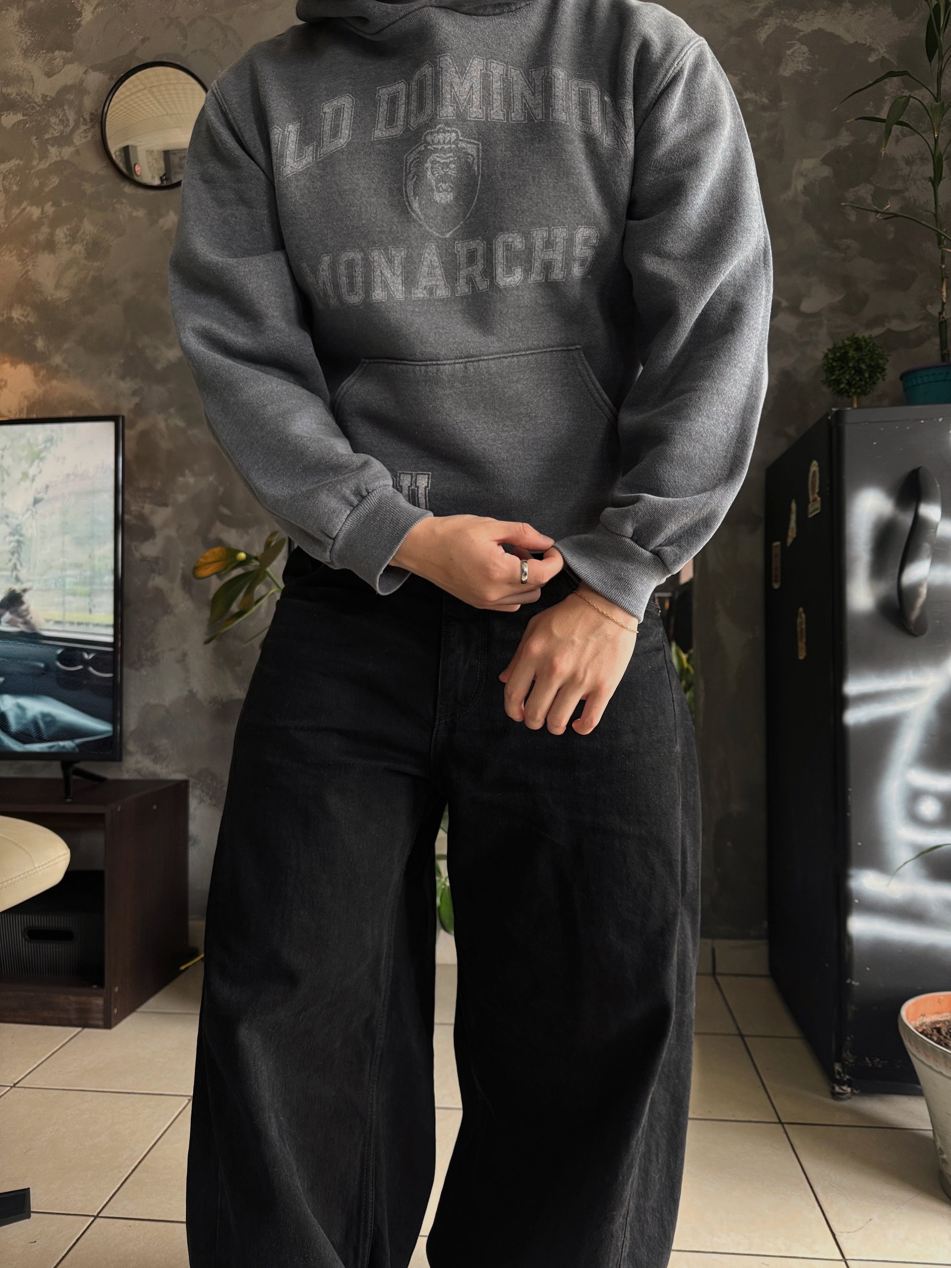 (S/M) RUSSELL UNIVERSITY GRAY HOODIE