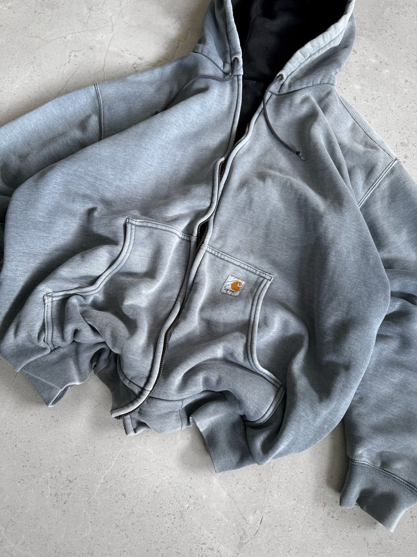 (Boxy L) 00’s Vintage Carhartt Gray Faded Hoodie